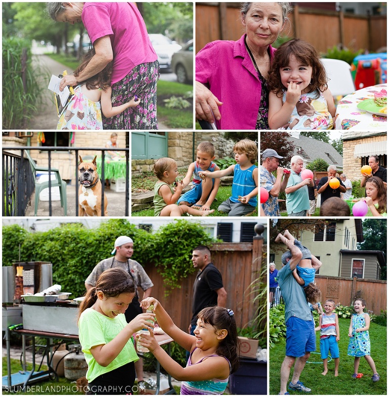 first birthday backyard party guests