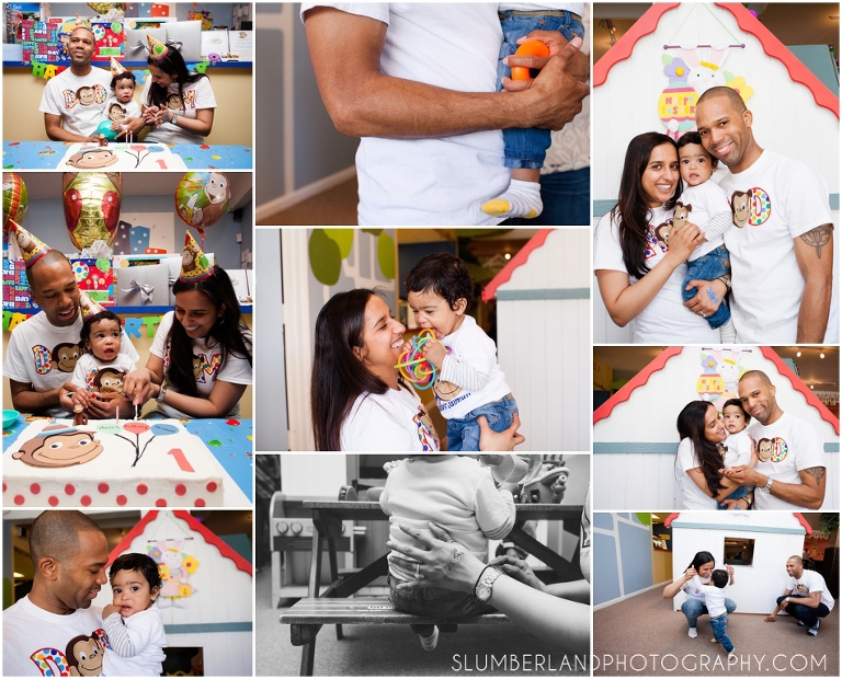 smiling mom and dad first birthday